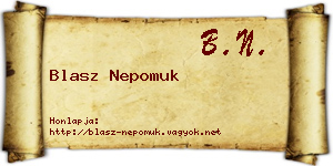 Blasz Nepomuk névjegykártya